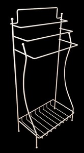 lot 89 image: White Freestanding Towel Rack