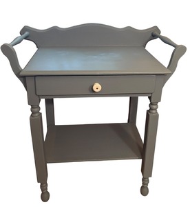 lot 88 image: Vintage Gray Wooden CommodeWash Stand