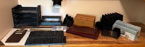 lot 144 image: Office Supplies including Keyboards, Organizers, Three Hole Punch, Clip Boards and More