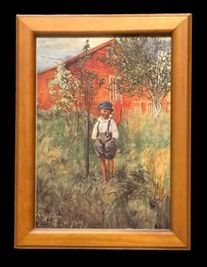 lot 187A image: Esbjorn by His Own Apple Tree Print by Carl Larsson