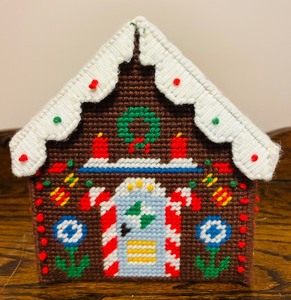 lot 162 image: Needlepoint Handcrafted Gingerbread House