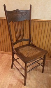 lot 196 image: Vintage Press-Back Wooden Chair