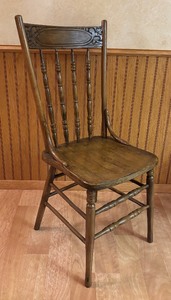 lot 247 image: Charming Antique Pressed Back Chair