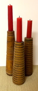 lot 250 image: Vintage Spool Candle Holders