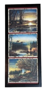 lot 252 image: Triptych Rustic Print Decor