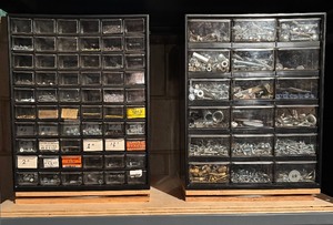 lot 288 image: Four Fantastic Organizers Full of Nuts, Bolts, Screws, Nails, Washers and More