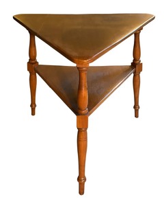lot 303 image: Vintage Two Tiered Triangular Accent Table