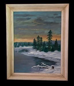 lot 322 image: Vintage Framed Original Painting