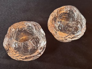 lot 368 image: Pair of Kosta Boda Snowball Candle Holders