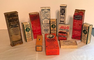 lot 357 image: Collection of Vintage Apothecary Boxes with Original Packaging
