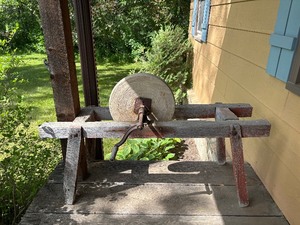 lot 397 image: Antique Foot Powered Grinding Stone