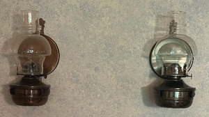 lot 177 image: Pair of Vintage Wall Mounted Oil Lamps