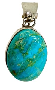 lot 14J image: Artisan Crafted Turquoise and Sterling Silver Pendant
