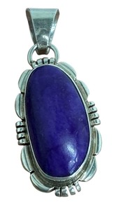 lot 19J image: Navajo Artisan Crafted Charoite Pendant Signed E. Spencer