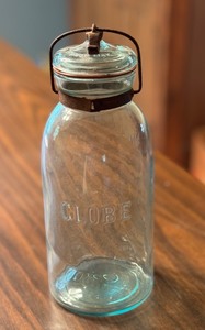 lot 17C image: Vintage Globe Glass Fruit Jar
