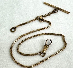 lot 35J image: Vintage Bates and Bacon Gold Filled Watch Fob Chain, 12.5
