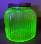 Vintage Nash's Uranium Glass Coffee Jar
