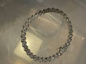 lot 200 image: 14k Gold Tennis Bracelet with Diamond Simulants