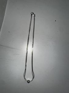 lot 11 image: 925 Italy Sterling Silver Necklace with Ball Pendant