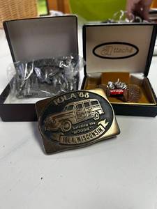 lot 13 image: Collection of Vintage Belt Buckles and Cufflinks Set