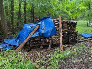 lot 16 image: Stack of Firewood on Wooden Pallets