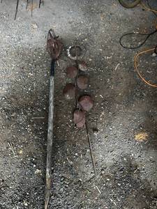 lot 33 image: Rustic Handmade Antique Garden Decor Stakes Set
