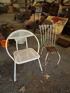 lot 44 image: Pair of Vintage Metal Patio Chairs