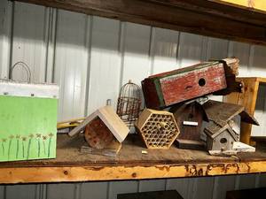 lot 81 image: Collection of Handcrafted Birdhouses and Insect Hotels