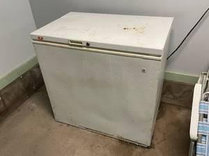 lot 111 image: Used White Chest Freezer