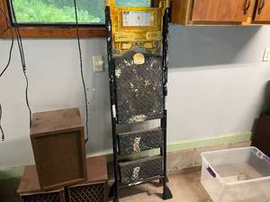 lot 144 image: Gorilla Ladders 3-Step Steel Ladder with Anti-Slip Treads