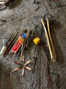 lot 156 image: Eclectic Collection of Garden Accents and Decorative Stakes