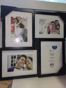 lot 298 image: Collection of Home Decor Items with Framed Collage, Baskets, and Vases