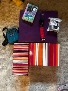 lot 415 image: Assorted Items Meditation Book, Mini Tripod, TEK Pouch, and Decorative Boxes