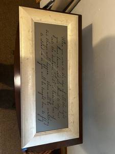 lot 422 image: Framed Inspirational Quote Art with White Rustic Frame