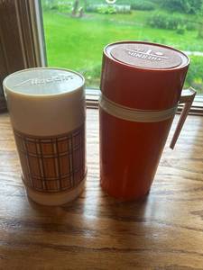 lot 443 image: Vintage Set of 2 Thermos Containers Aladdin and Thermos Brand