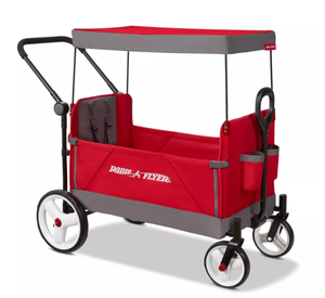 lot 75 image: Radio Flyer Convertible Kid and Cargo Stroller Wagon with Canopy