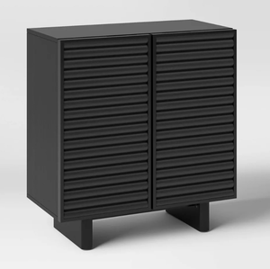 lot 83 image: 2 Door Fluted Accent Cabinet Black - Threshold