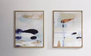 lot 109 image: 2PCS Project 62 Abstract Framed Wall Art Canvas