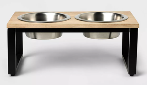 lot 115 image: Collapsible Elevated Feeder Double Cat & Dog Bowl - Boots & Barkley