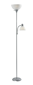 lot 223 image: Mainstays 72 Silver Combo Floor Lamp With Reading Lamp