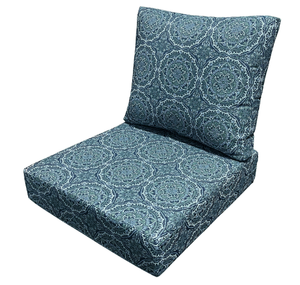 lot 235 image: 2PCS Better Homes & Gardens 24x 24 Premium Blue & Green Medallion Outdoor Deep Seat Cushion