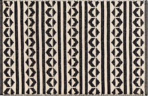 lot 244 image: Geometric Woven Accent Rug Black - Threshold Handmade Cotton Wool Jute Flat Pile Indoor Rug