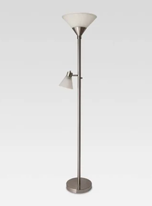 lot 406 image: Mother Daughter Torchiere Floor Lamp with Glass Shade - Threshold