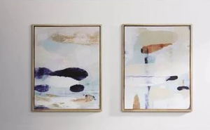 lot 410 image: 2PCS Project 62 Abstract Framed Wall Art Canvas