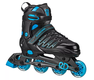 lot 411 image: Roller Derby Custom Adult In-Fit Skates - BlueBlack 9-12 Adjustable