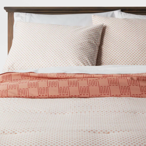 lot 418 image: 3PCS King Size Boho Reversible Printed Comforter & Sham Set Bronze - Threshold