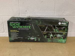 lot 414 image: Melo SideWinder Kick Scooter - Green Steel & Aluminum Frame, Lights Up