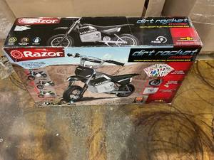 lot 7 image: Razor Dirt Rocket MX350 - Black with Decals, up to 14 mph, 24V Electric Dirt Bike for Child 8