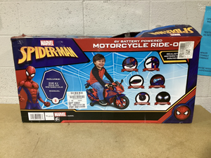lot 451 image: 6V Spiderman Motorcycle, Battery Ride on Toy, for Kids, Ages 3