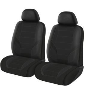 lot 315 image: Auto Drive Full Faux Leather Seat Covers - 2 Pack - Black, Universal Fit